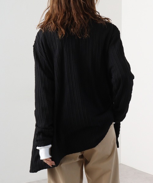 EVOLUTION(エボリューション)の「Draped knit cardigan / ドレープ ニットソー カーディガン unisex(カーディガン/ボレロ・メンズ・オフホワイト/カーキ/ブラック・XL/M/L)」の12枚目の写真