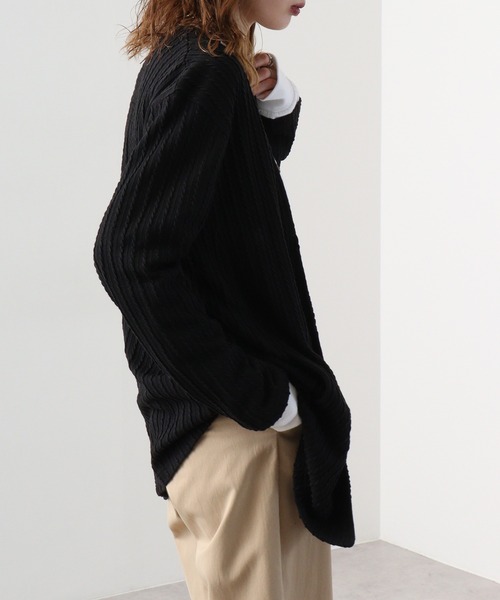 EVOLUTION(エボリューション)の「Draped knit cardigan / ドレープ ニットソー カーディガン unisex(カーディガン/ボレロ・メンズ・オフホワイト/カーキ/ブラック・XL/M/L)」の13枚目の写真
