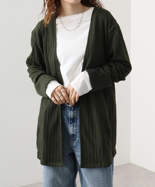 EVOLUTION(エボリューション)の「Draped knit cardigan / ドレープ ニットソー カーディガン unisex(カーディガン/ボレロ・メンズ・オフホワイト/カーキ/ブラック・XL/M/L)」の15枚目の写真