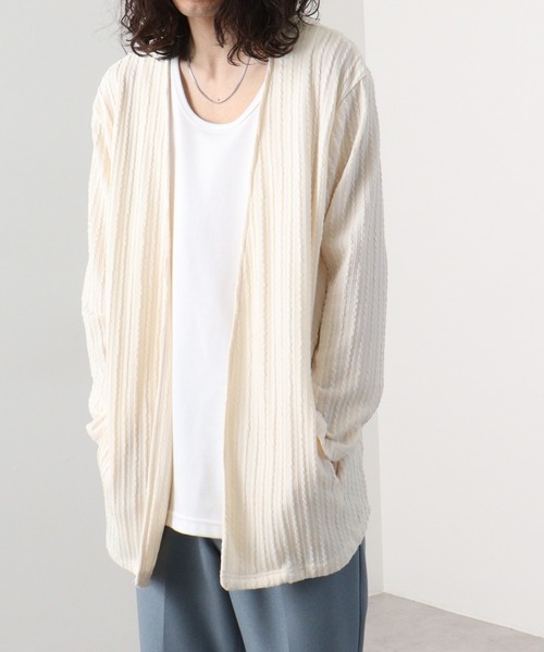 EVOLUTION(エボリューション)の「Draped knit cardigan / ドレープ ニットソー カーディガン unisex(カーディガン/ボレロ・メンズ・オフホワイト/カーキ/ブラック・XL/M/L)」の20枚目の写真