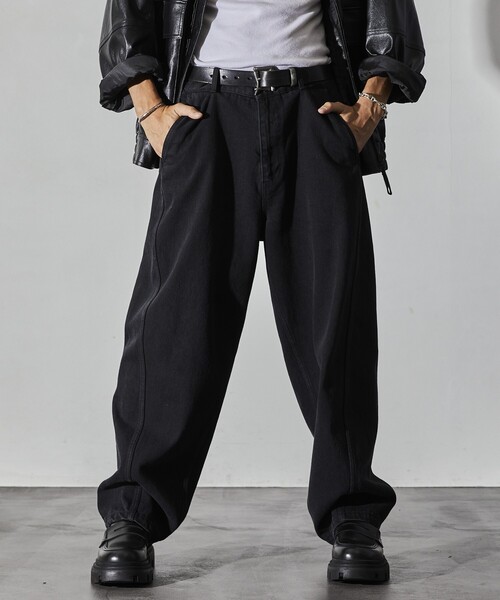 FREAK’S STORE/フリークスストア ワイドシルエット ツイステッド カーブデニムパンツ（デニムパンツ）｜FREAK'S STORE（フリークスストア）