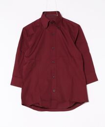日本製ブロードデュエボタンダウン七分袖シャツ(GW)