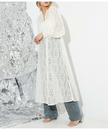 Settimissimo | 総レース キーネック ボリュームスリーブ ワンピース(ワンピース)