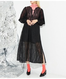 Settimissimo | 総レース キーネック ボリュームスリーブ ワンピース(ワンピース)