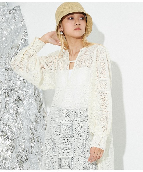 Settimissimo（セッティミッシモ）の「総レース キーネック ボリュームスリーブ ワンピース（ワンピース・レディース・ブラック/アイボリー・FREE）」の19枚目の写真