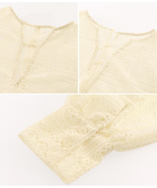 Settimissimo（セッティミッシモ）の「総レース キーネック ボリュームスリーブ ワンピース（ワンピース・レディース・ブラック/アイボリー・FREE）」の9枚目の写真