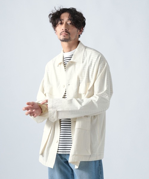BAYFLOW(ベイフロー)の「ライトBDUシャツジャケット(ブルゾン・メンズ・ブラック/オフホワイト/カーキ・MEDIUM/LARGE)」の2枚目の写真