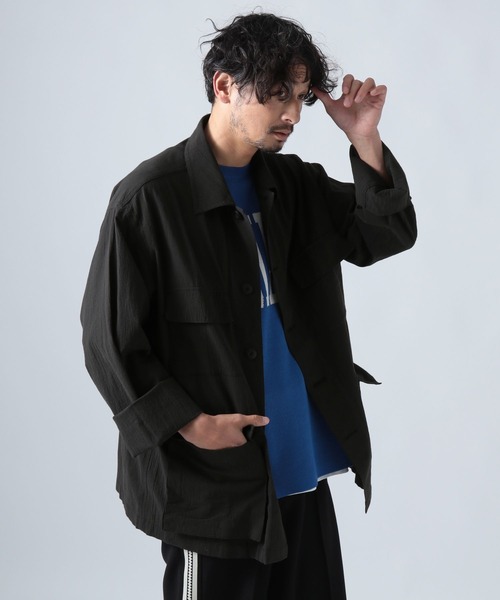 BAYFLOW(ベイフロー)の「ライトBDUシャツジャケット(ブルゾン・メンズ・ブラック/オフホワイト/カーキ・MEDIUM/LARGE)」の1枚目の写真