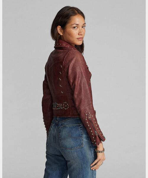 RRL（ダブル アール エル）の「スタデッド レザー モト ジャケット