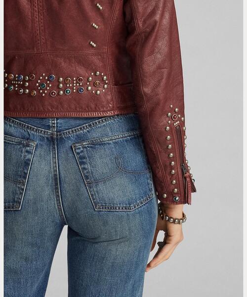 RRL（ダブル アール エル）の「スタデッド レザー モト ジャケット