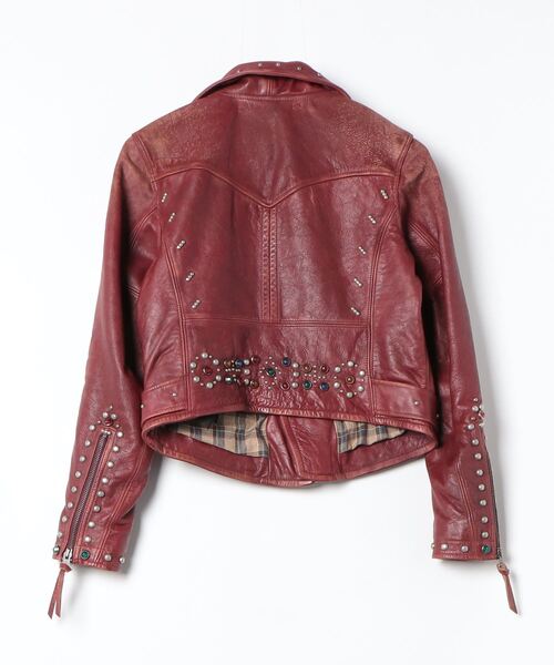 最終割！極美品！RRL レザーモトジャケット　ダブルライダースジャケット RRL（ダブル アール エル）の「スタデッド レザー モト ジャケット