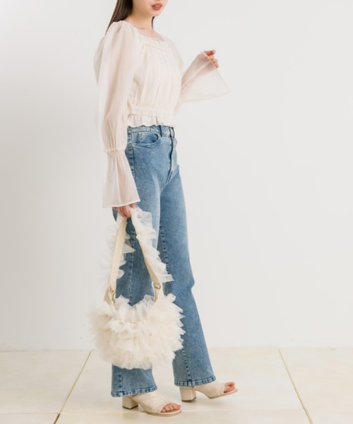 OLIVE des OLIVE(オリーブデオリーブ)の「オーガンジーブラウス×パールキャミSET 1041040110(シャツ/ブラウス・レディース・アイボリー/チェック/ブラック・FREE)」の19枚目の写真