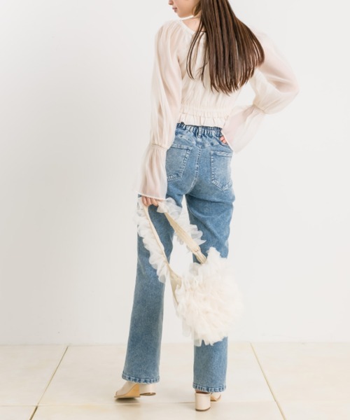 OLIVE des OLIVE(オリーブデオリーブ)の「オーガンジーブラウス×パールキャミSET 1041040110(シャツ/ブラウス・レディース・アイボリー/チェック/ブラック・FREE)」の20枚目の写真