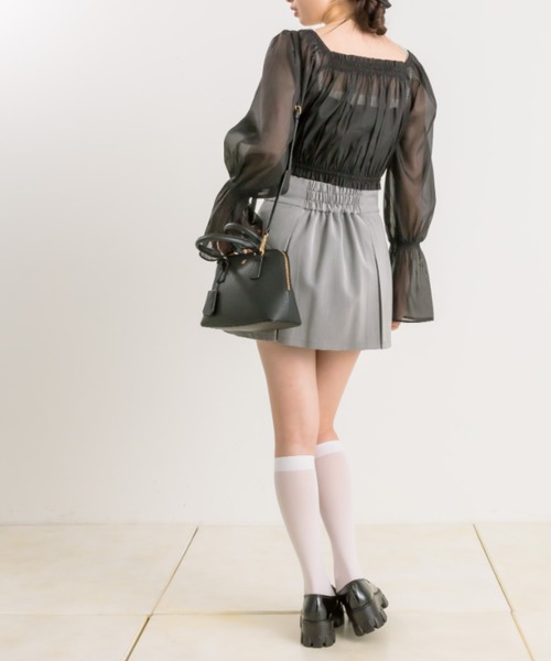 OLIVE des OLIVE(オリーブデオリーブ)の「オーガンジーブラウス×パールキャミSET 1041040110(シャツ/ブラウス・レディース・アイボリー/チェック/ブラック・FREE)」の14枚目の写真