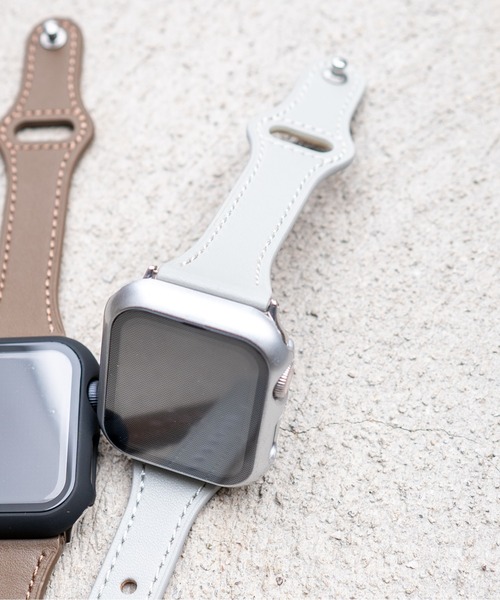 zandy(ズィーアンドワイ)の「zandy ズィーアンドワイ/ Apple Watch ケース&ベルトセット マットタイプ【マットハードケース】アップルウォッチカバー& 細身レザーバンド //// set9(デジタル腕時計・メンズ・シルバーグレー/ブラウン系その他/ホワイト×ホワイト/ブラック系その他/ピンク/グリーン×オレンジ/レッド系その他・S/M)」の4枚目の写真