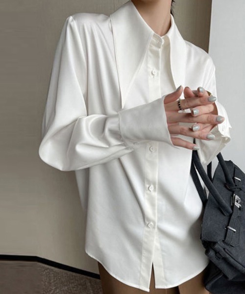 Miniministore(ミニミニストア)の「ビッグカラー シャツブラウス レディース(シャツ/ブラウス・レディース・ブルーグリーン/イエロー/ホワイト・L/M)」の4枚目の写真