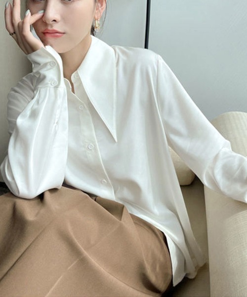 Miniministore(ミニミニストア)の「ビッグカラー シャツブラウス レディース(シャツ/ブラウス・レディース・ブルーグリーン/イエロー/ホワイト・L/M)」の5枚目の写真