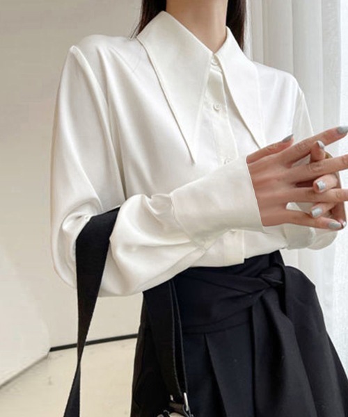 Miniministore(ミニミニストア)の「ビッグカラー シャツブラウス レディース(シャツ/ブラウス・レディース・ブルーグリーン/イエロー/ホワイト・L/M)」の6枚目の写真