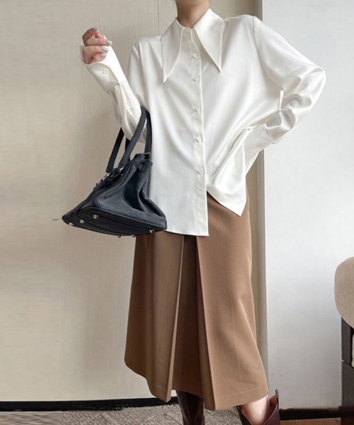 Miniministore(ミニミニストア)の「ビッグカラー シャツブラウス レディース(シャツ/ブラウス・レディース・ブルーグリーン/イエロー/ホワイト・L/M)」の8枚目の写真
