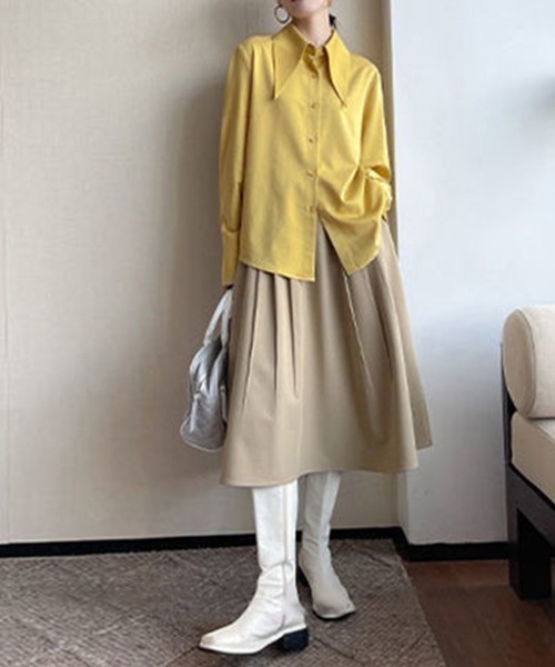 Miniministore(ミニミニストア)の「ビッグカラー シャツブラウス レディース(シャツ/ブラウス・レディース・ブルーグリーン/イエロー/ホワイト・L/M)」の11枚目の写真