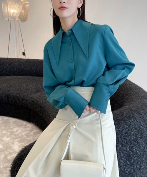 Miniministore(ミニミニストア)の「ビッグカラー シャツブラウス レディース(シャツ/ブラウス・レディース・ブルーグリーン/イエロー/ホワイト・L/M)」の20枚目の写真