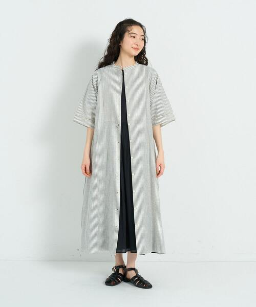 conges payes ADIEU TRISTESSE(コンジェ ペイエ アデュートリステス)の「アソートカラーワンピース(ワンピース・レディース・ストライプ/グリーン・38)」の3枚目の写真