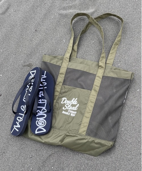DOUBLE STEAL（ダブルスティール）の「メッシュトートバッグ（トートバッグ・メンズ・ブラック/カーキ・FREE）」の14枚目の写真