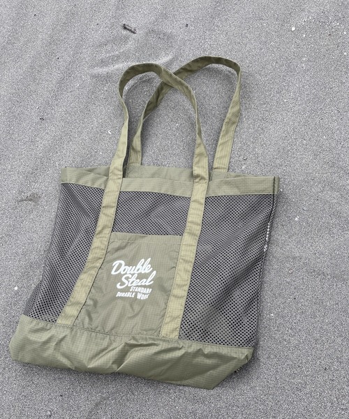 DOUBLE STEAL（ダブルスティール）の「メッシュトートバッグ（トートバッグ・メンズ・ブラック/カーキ・FREE）」の15枚目の写真