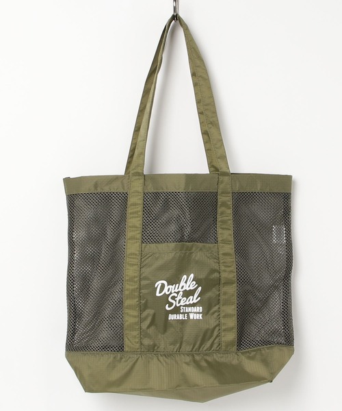 DOUBLE STEAL（ダブルスティール）の「メッシュトートバッグ（トートバッグ・メンズ・ブラック/カーキ・FREE）」の3枚目の写真