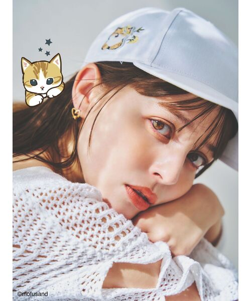 dazzlin（ダズリン）の「【mofusandコラボ】刺繍ワッペンCAP（キャップ・レディース・ネイビー/ブラック/オフホワイト・FREE）」の5枚目の写真