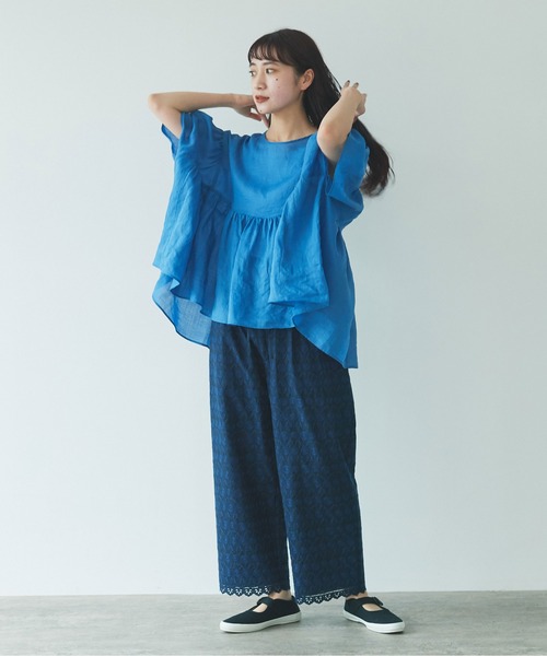 yuni ロイヤルラミー　ギャザーブラウス yuni（ユニ ）の「160ロイヤルラミー ギャザーブラウス
