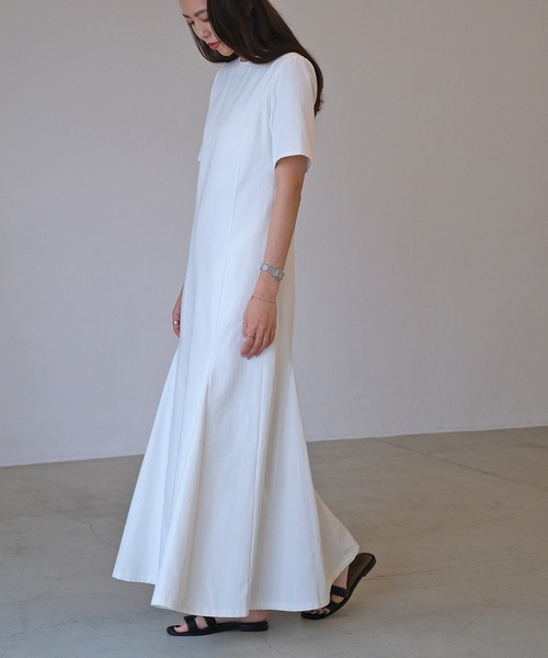 AKTE（アクテ）の「コットンツイルフレアワンピース（ワンピース  