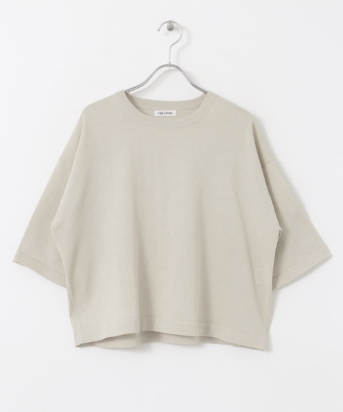 FORK&SPOON(フォークアンドスプーン)の「『WEB/一部店舗限定』FORK&SPOON ペーパーニットTシャツ(ニット/セーター・レディース・ベージュ/ブラック・1)」の14枚目の写真