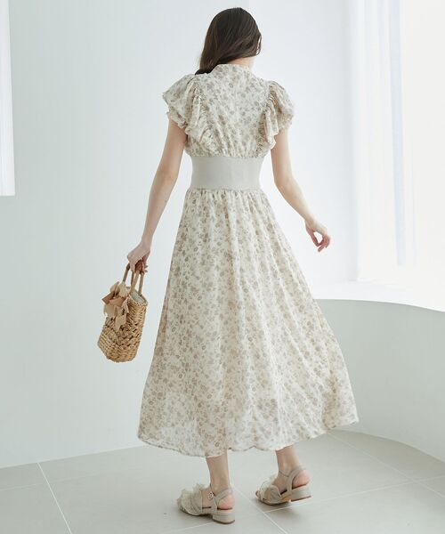 MAJESTIC LEGON（マジェスティックレゴン）の「ボウタイフリルコルセットワンピース（ワンピース・レディース・ベージュ系その他2/ブルー系その他2/グレー系その他/ホワイト系その他2・X-SMALL/SMALL/MEDIUM）」の10枚目の写真