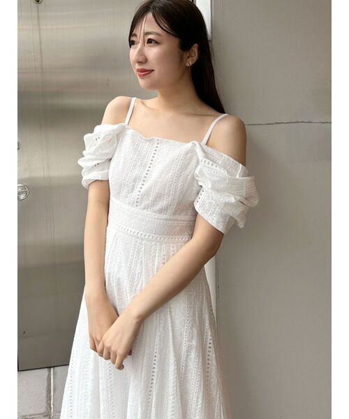 MERCURYDUO（マーキュリーデュオ）の「コットンカットワークバックシャンワンピース（ワンピース・レディース・ピンク/ブラック/オフホワイト・MEDIUM/SMALL）」の16枚目の写真