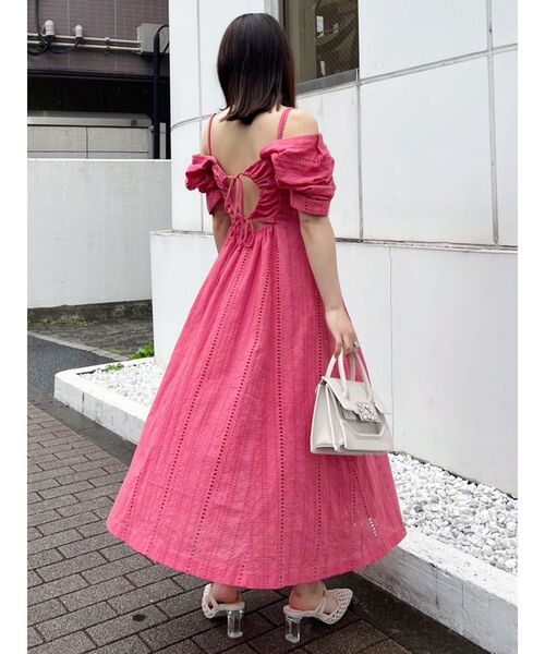 MERCURYDUO（マーキュリーデュオ）の「コットンカットワークバックシャンワンピース（ワンピース・レディース・ピンク/ブラック/オフホワイト・MEDIUM/SMALL）」の21枚目の写真