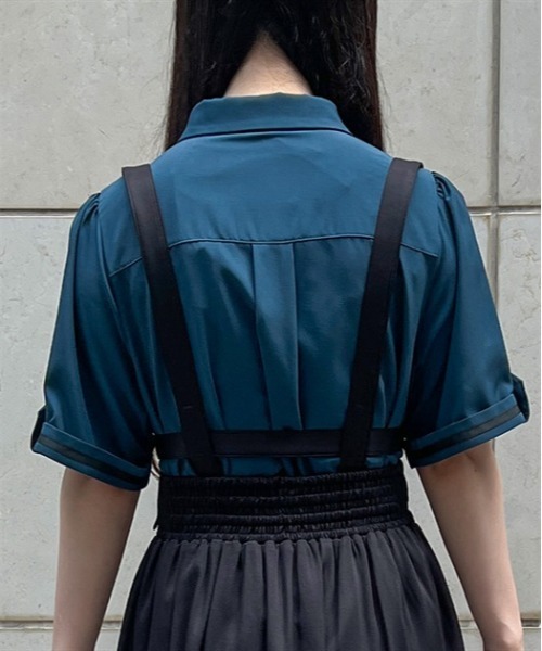 axes femme（アクシーズファム）の「メタル×タイ付き連釦ブラウス（シャツ/ブラウス・レディース・ブルーグリーン/ブラック/キナリ・MEDIUM/LARGE）」の7枚目の写真