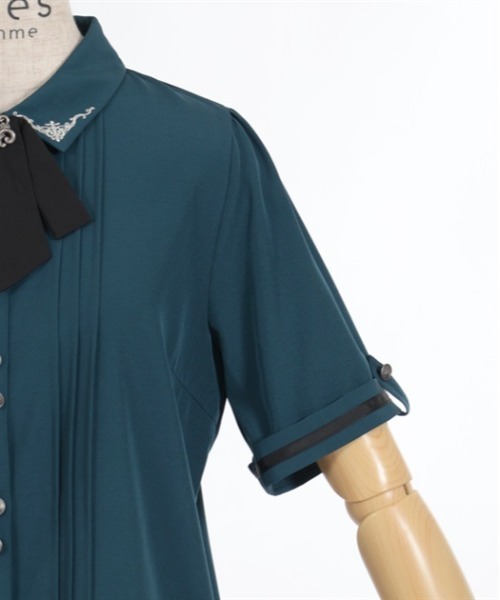 axes femme（アクシーズファム）の「メタル×タイ付き連釦ブラウス（シャツ/ブラウス・レディース・ブルーグリーン/ブラック/キナリ・MEDIUM/LARGE）」の15枚目の写真