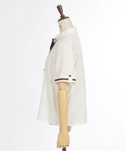 axes femme（アクシーズファム）の「メタル×タイ付き連釦ブラウス（シャツ/ブラウス・レディース・ブルーグリーン/ブラック/キナリ・MEDIUM/LARGE）」の17枚目の写真