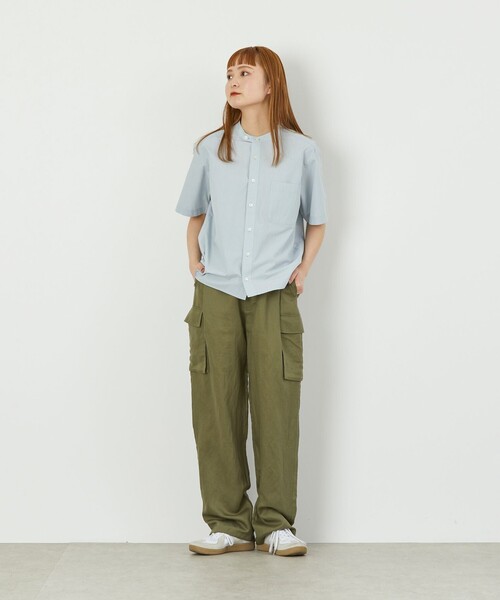 MACKINTOSH PHILOSOPHY(マッキントッシュ フィロソフィー)の「GREY LABEL バンドカラーショートスリーブシャツ(シャツ/ブラウス・レディース・ブルー/オフホワイト・6/2)」の6枚目の写真