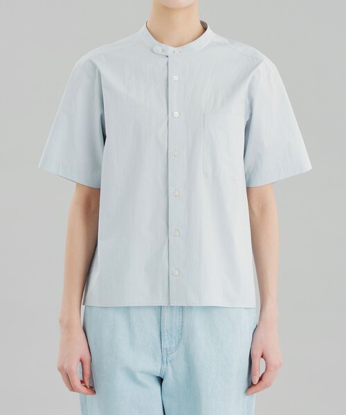 MACKINTOSH PHILOSOPHY(マッキントッシュ フィロソフィー)の「GREY LABEL バンドカラーショートスリーブシャツ(シャツ/ブラウス・レディース・ブルー/オフホワイト・6/2)」の7枚目の写真
