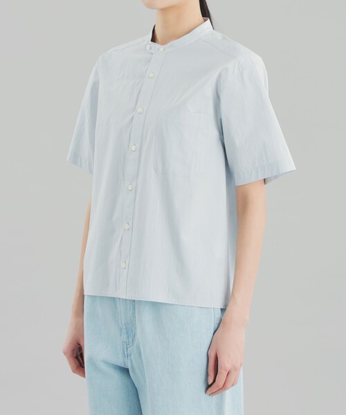 MACKINTOSH PHILOSOPHY(マッキントッシュ フィロソフィー)の「GREY LABEL バンドカラーショートスリーブシャツ(シャツ/ブラウス・レディース・ブルー/オフホワイト・6/2)」の8枚目の写真