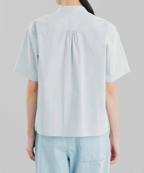 MACKINTOSH PHILOSOPHY(マッキントッシュ フィロソフィー)の「GREY LABEL バンドカラーショートスリーブシャツ(シャツ/ブラウス・レディース・ブルー/オフホワイト・6/2)」の9枚目の写真