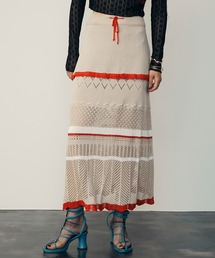 Multi-Border Mesh Knit Skirt / マルチボーダーメッシュニットスカート【uyu./ウユ】