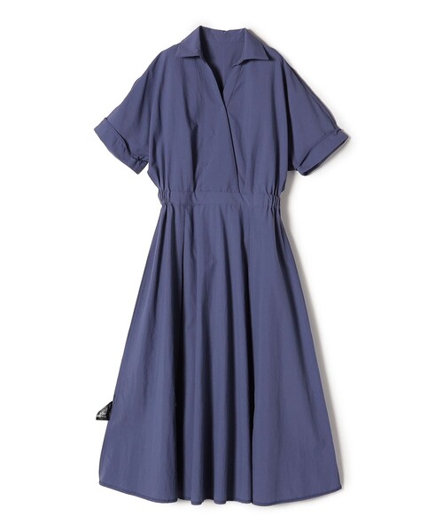 SHIPS（シップス）の「〈UVカット / 撥水加工 / 手洗い可能〉カシュクール デザイン シャツ ワンピース（ワンピース・レディース・ダークグレー/ライトブルー・ONE SIZE）」の8枚目の写真