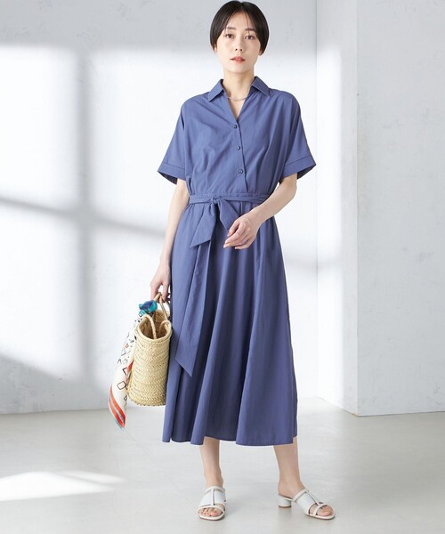 シップス カラーズ シャツワンピース☆ SHIPS Colors:〈手洗い可能