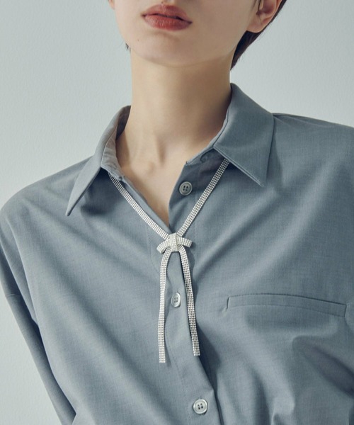 GOLDY（ゴールディ）の「メタル グレイン サッシュ リボン ネックレス（ネックレス・レディース・シルバー/ガンメタ/ゴールド/シルバー系その他・FREE）」の3枚目の写真