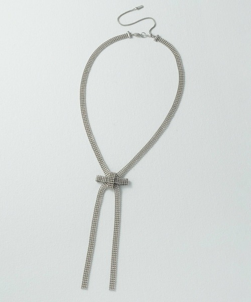 GOLDY（ゴールディ）の「メタル グレイン サッシュ リボン ネックレス（ネックレス・レディース・シルバー/ガンメタ/ゴールド/シルバー系その他・FREE）」の5枚目の写真