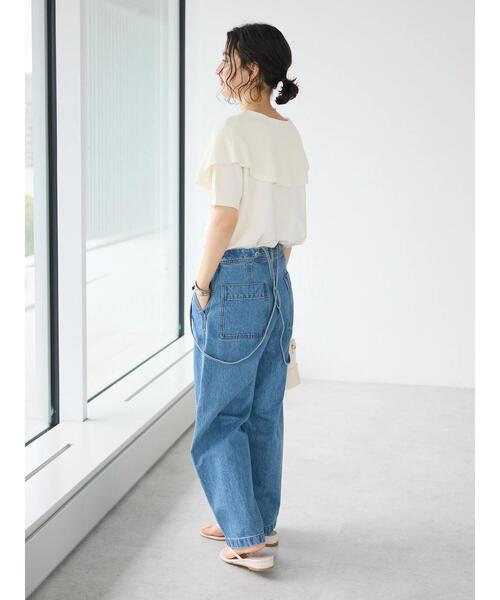 CRAFT STANDARD BOUTIQUE（クラフトスタンダードブティック）の「BIGカラー半袖ニットプルオーバー（ニット/セーター・レディース・ブラック/レモンイエロー/ホワイト・FREE）」の21枚目の写真