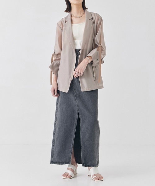 フロントジップシアージャケット/ サマージャケット（テーラード